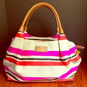 Kate Spade Pink,Red and Tan Handbag